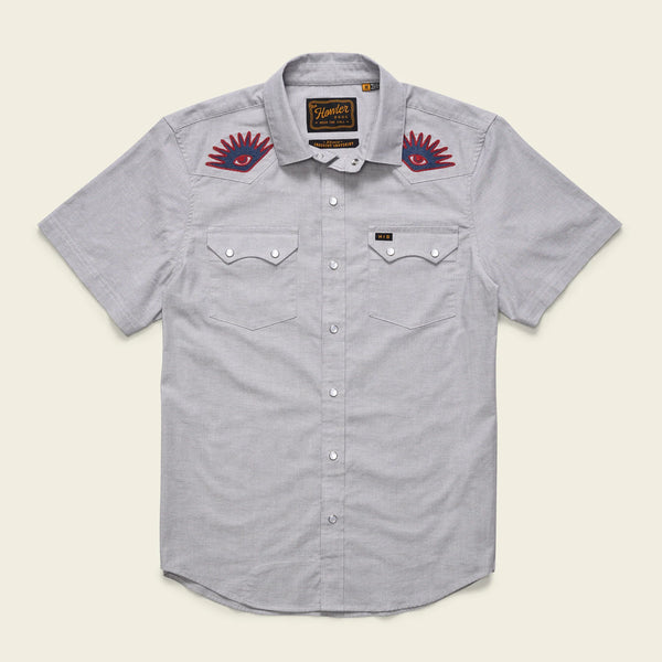 Crosscut Deluxe Shortsleeve Shirt | High Times Light Grey  | Howler Bros