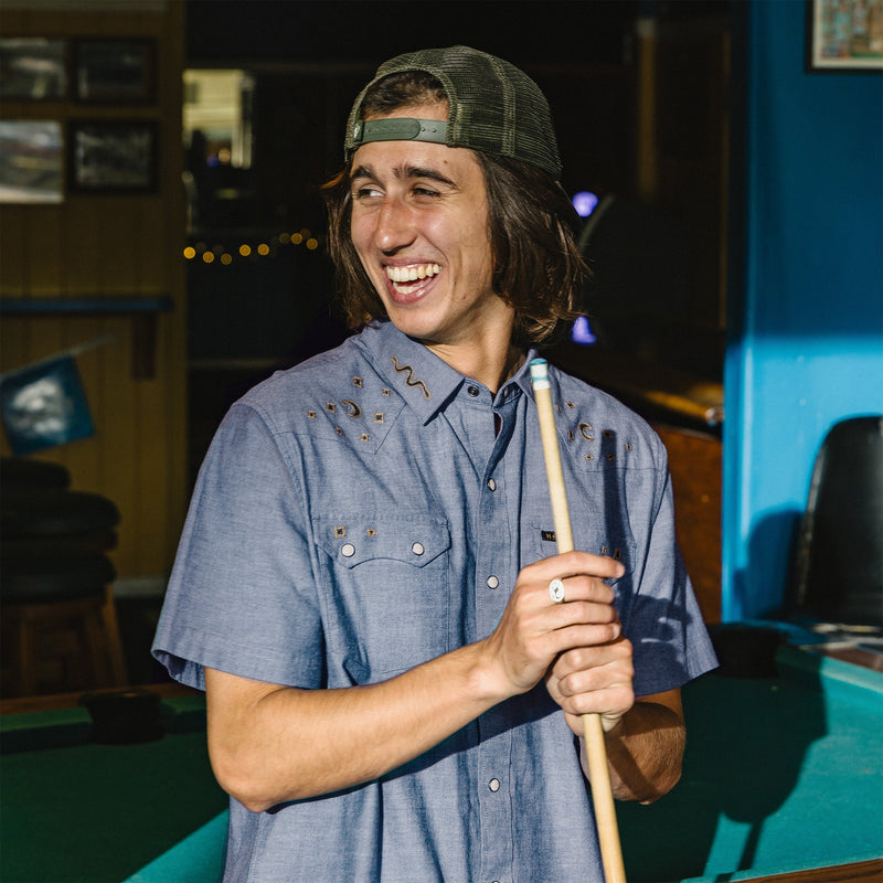 Crosscut Deluxe Shortsleeve Shirt | Noche de Paz : Indigo Chambray
