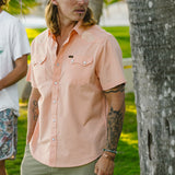 Crosscut Deluxe Shortsleeve Shirt | Seagrass : Coral Oxford  | Howler Bros