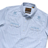 Crosscut Deluxe Shortsleeve Shirt | Surfbird : Sky Oxford Dobby  | Howler Bros