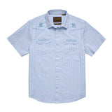 Crosscut Deluxe Shortsleeve Shirt | Surfbird : Sky Oxford Dobby  | Howler Bros
