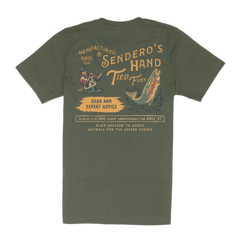 Hand Tied Flies Tee | Army Green | Sendero Provisions Co