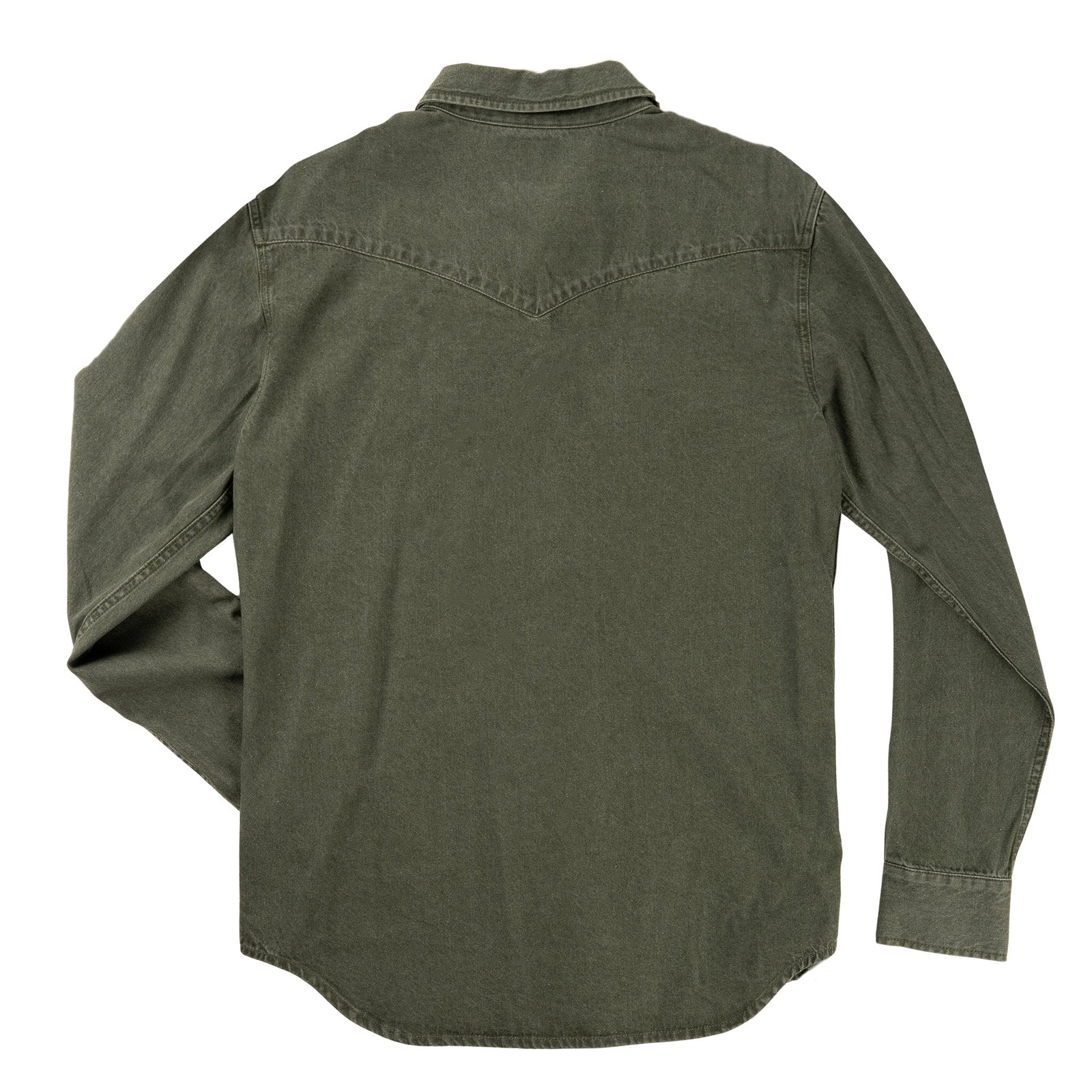 Wyatt Pearl Snap Denim Shirt | Faded Olive | Sendero Provisions Co