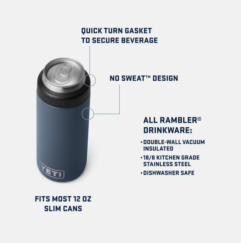 Rambler Colster Slim Can Cooler | White | YETI – Manready Mercantile