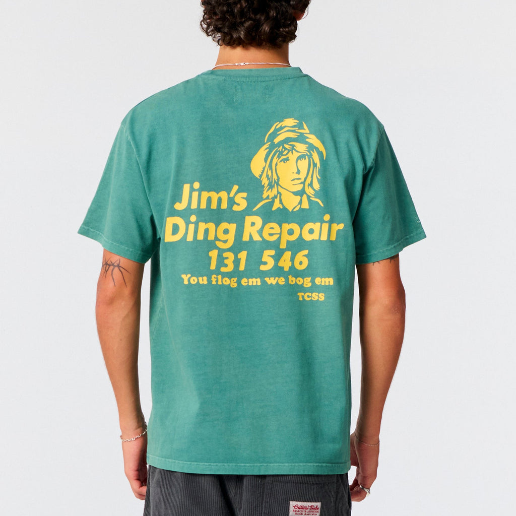 Jim's Ding Repair Tee | Dusty Green | Critical Slide – Manready