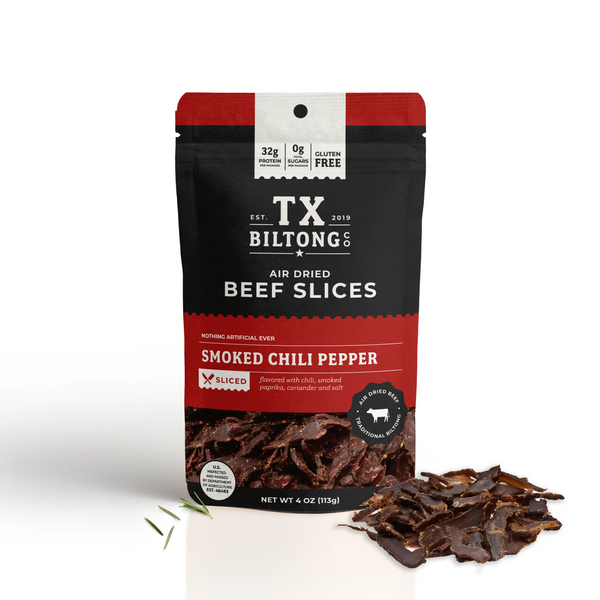 Beef Biltong Slices | Smoked Chili Pepper | TX Biltong