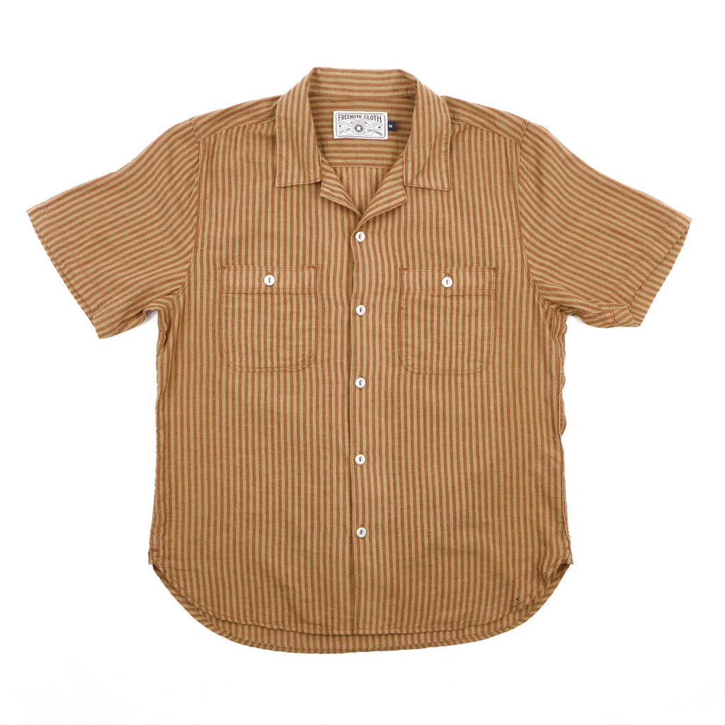 Dayton S/S Shirt | Terracotta Stripe | Freenote Cloth – Manready