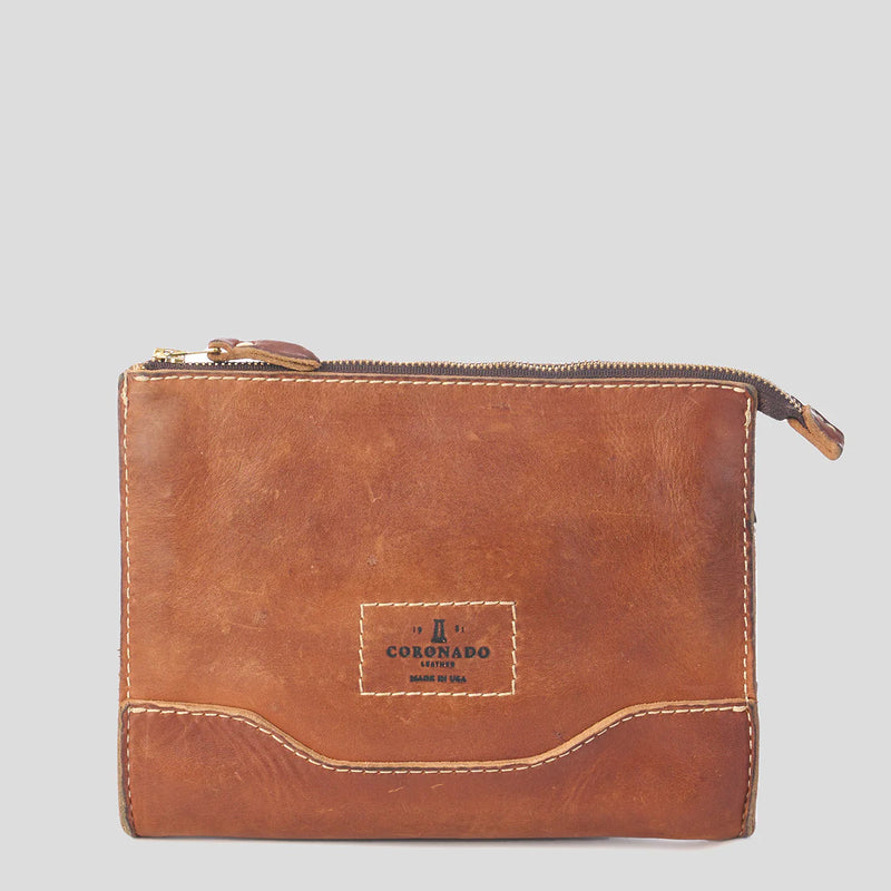 Stone-Washed Utility Pouch #194 | Chestnut | Coronado Leather