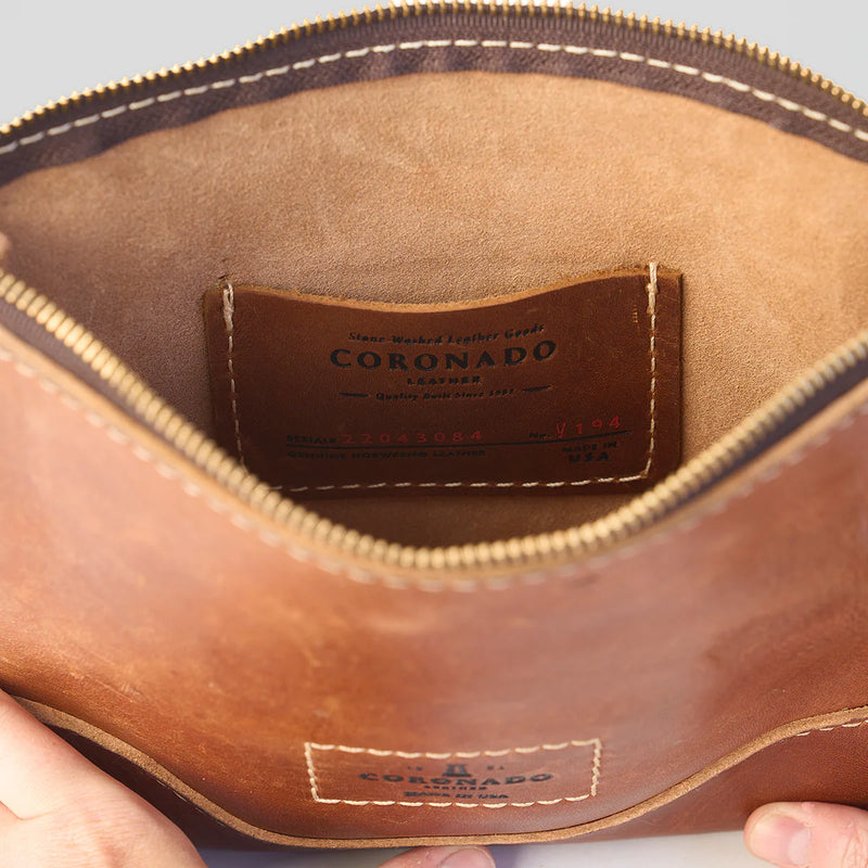 Stone-Washed Utility Pouch #194 | Chestnut | Coronado Leather
