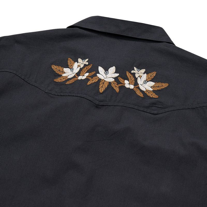 Crosscut Deluxe Snapshirt | Orange Blossoms : Antique Black