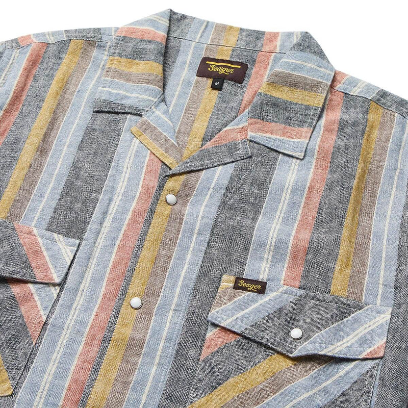 Whippersnapper S/S Shirt | Washed Stripe Navy | Seager Co