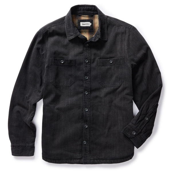 The Lined Utility Shirt | Washed Black Denim | Taylor Stitch