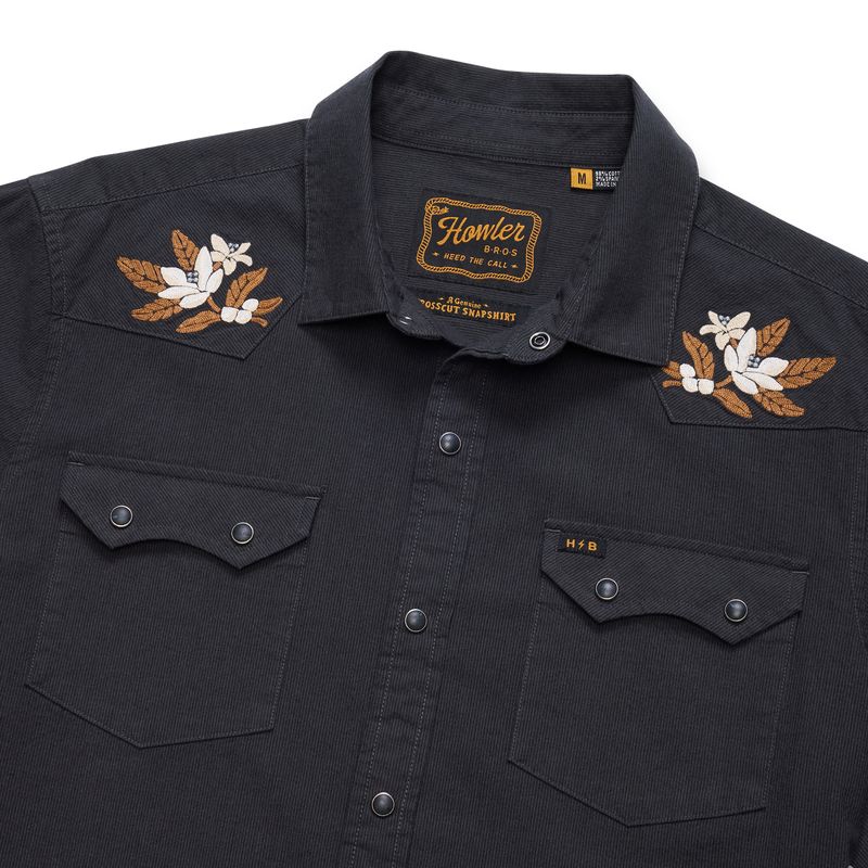 Crosscut Deluxe Snapshirt | Orange Blossoms : Antique Black
