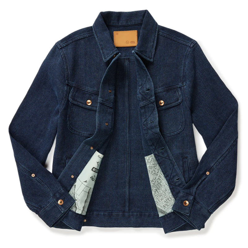 The Long Haul Jacket Indigo Waffle Taylor Stitch Manready