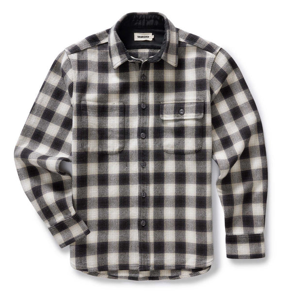 The Moto Utility Shirt | White Smoke Plaid | Taylor Stitch