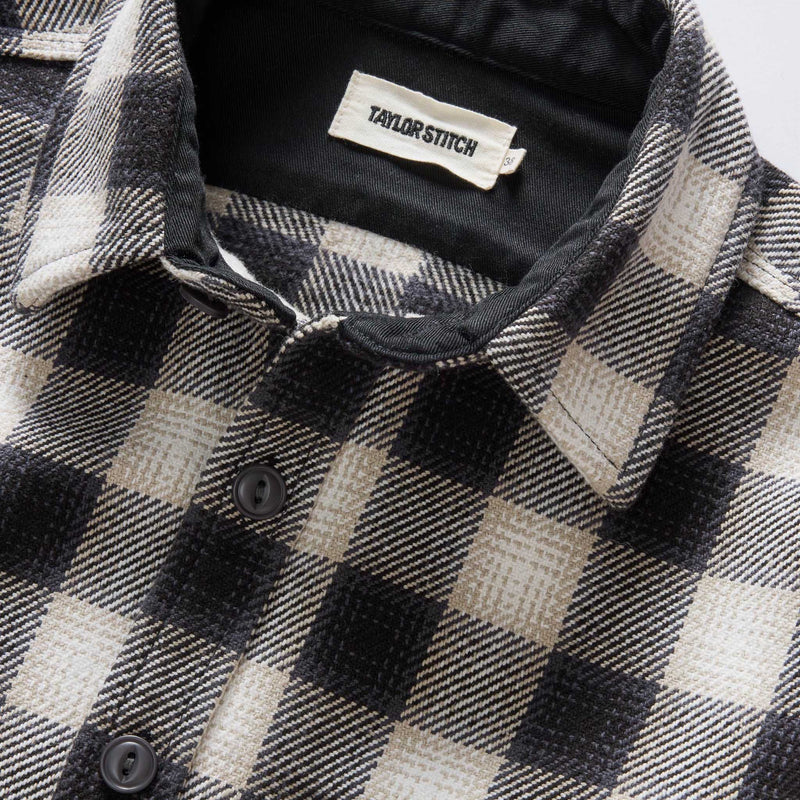 The Moto Utility Shirt | White Smoke Plaid | Taylor Stitch