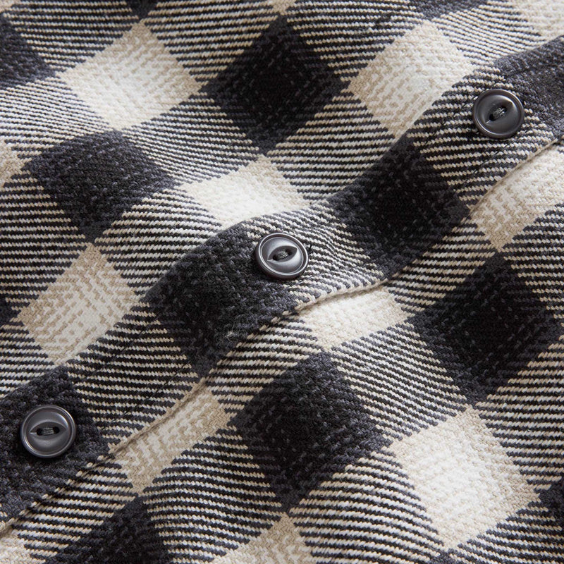 The Moto Utility Shirt | White Smoke Plaid | Taylor Stitch