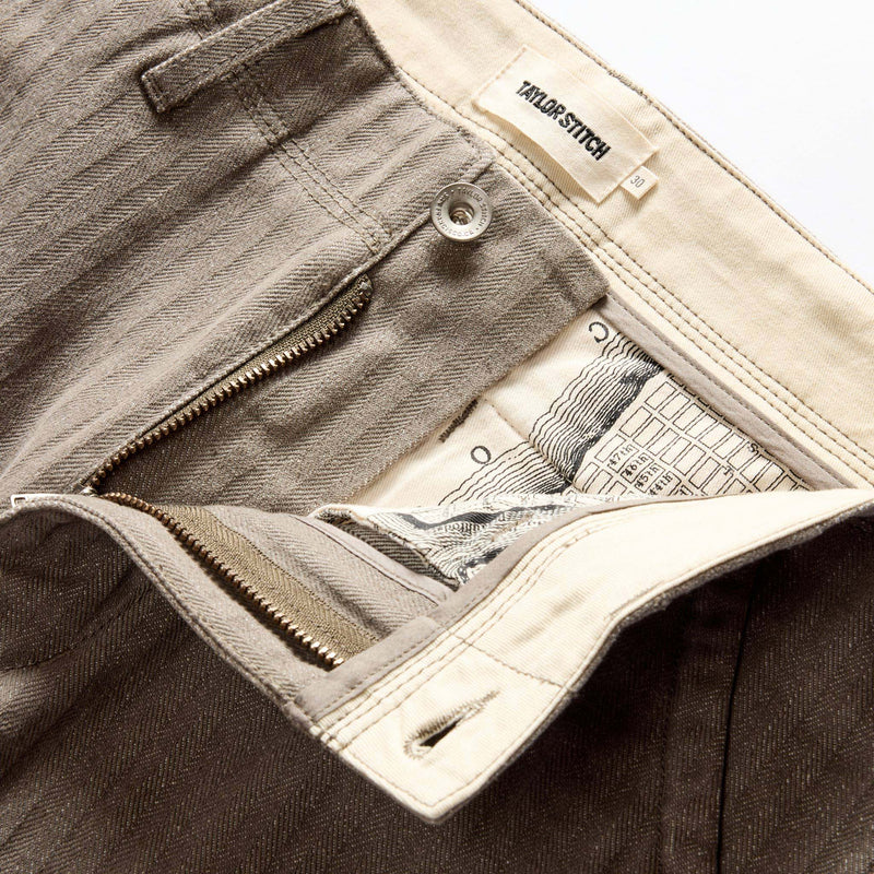 The Morse Pant | Smoked Olive Herringbone | Taylor Stitch