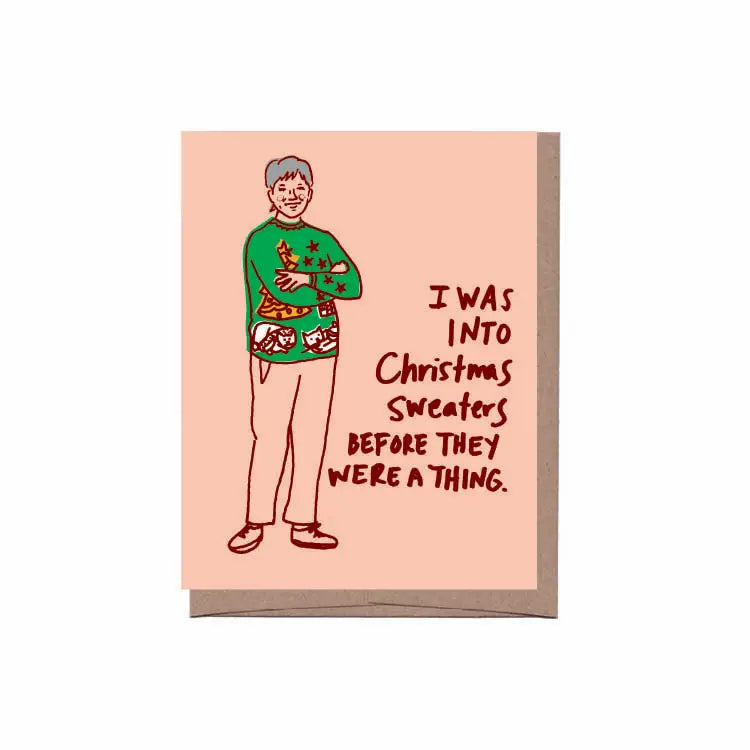 Sweater Lady Christmas Card | La Familia Green