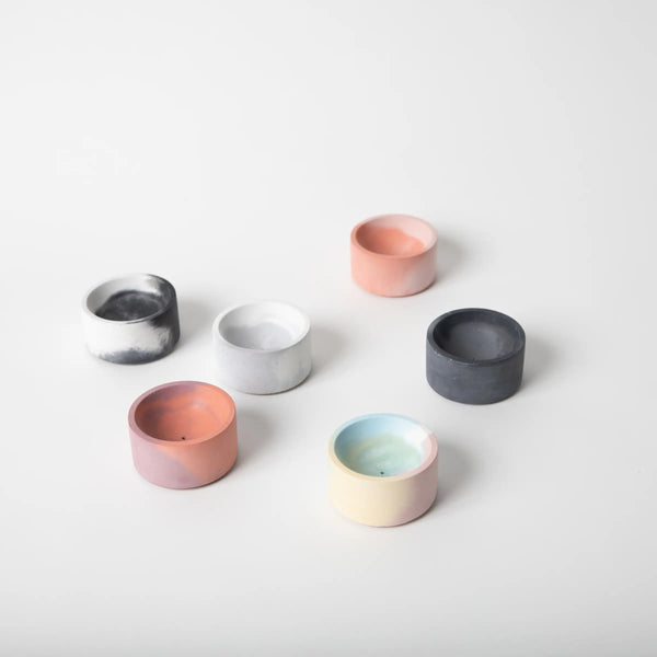 Round Incense Holder | Marble Concrete | pretti.cool