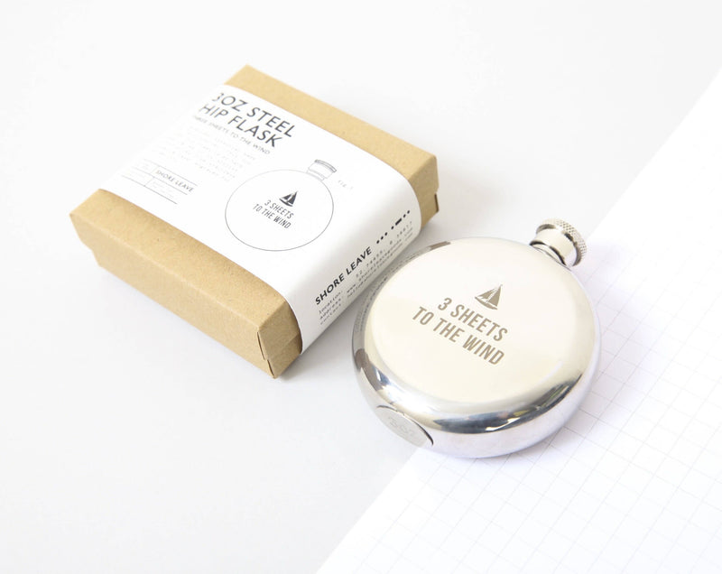 Stainless Steel Hip Flask "Three Sheets to the Wind" | Izola