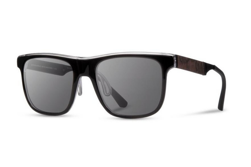 Monroe ACTV Sunglasses | Black Crystal Elm Burl Grey Polarized | Shwood - Manready Mercantile