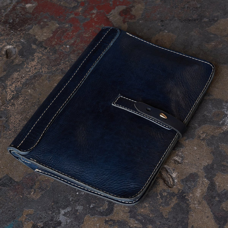 Stone-Washed Executive Folio | Indigo | Coronado Leather