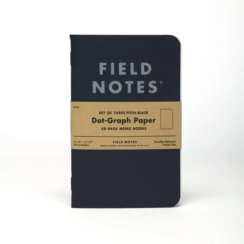 Pitch Black | Dot Graph 3 Pack | Field Notes