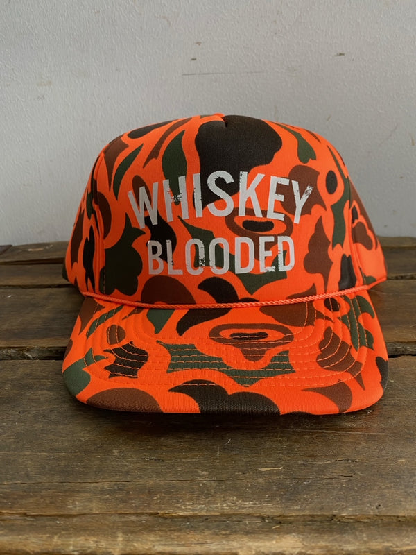 Poolside Trucker Hat | Whiskey Blooded | Orange Camo | Manready Mercantile