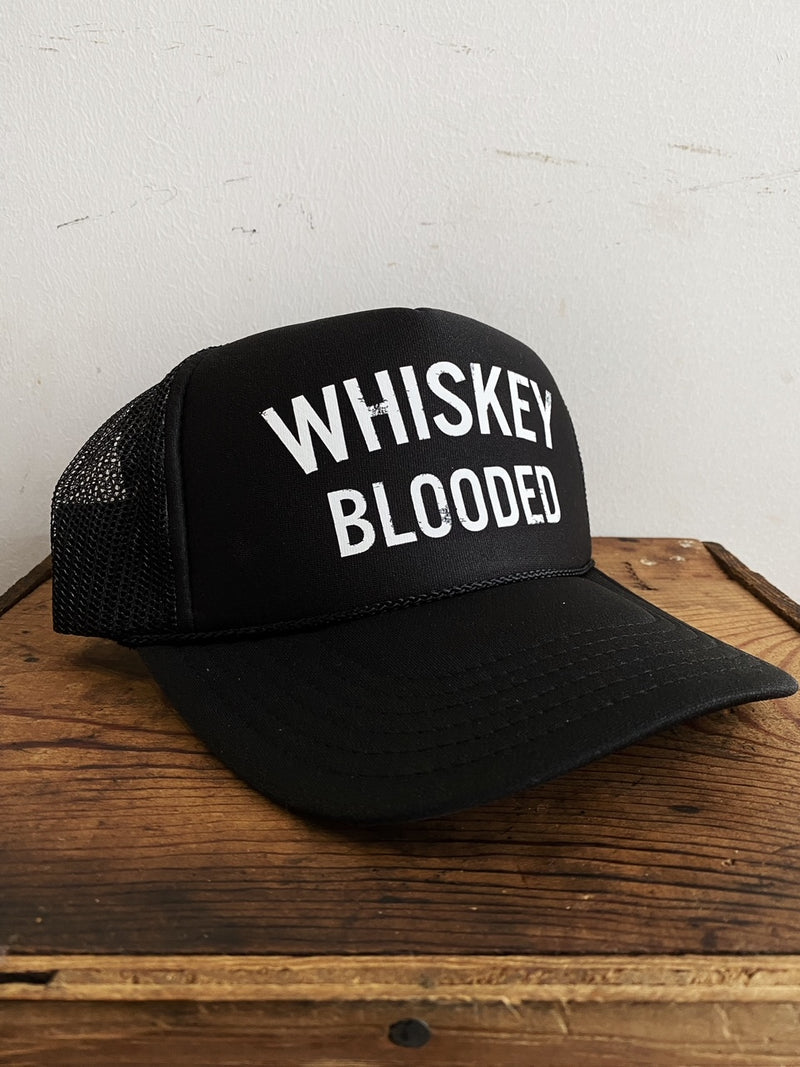 Poolside Trucker Hat | Whiskey Blooded | Black  | Manready Mercantile