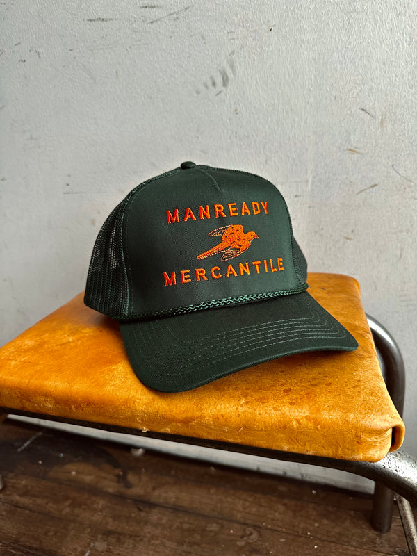 Embroidered Trucker Hat  | Manready Dove | Hunter Green | Manready Mercantile
