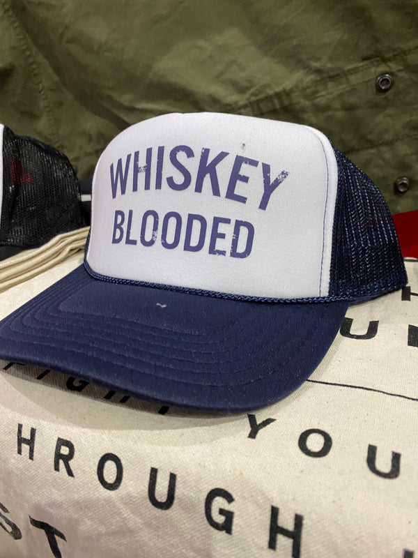 Poolside Trucker Hat | Whiskey Blooded | Navy & White | Manready Mercantile
