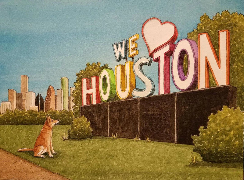 Framed Art Print 5" x 7" | Streets of Houston | Jim Koehn Artwork