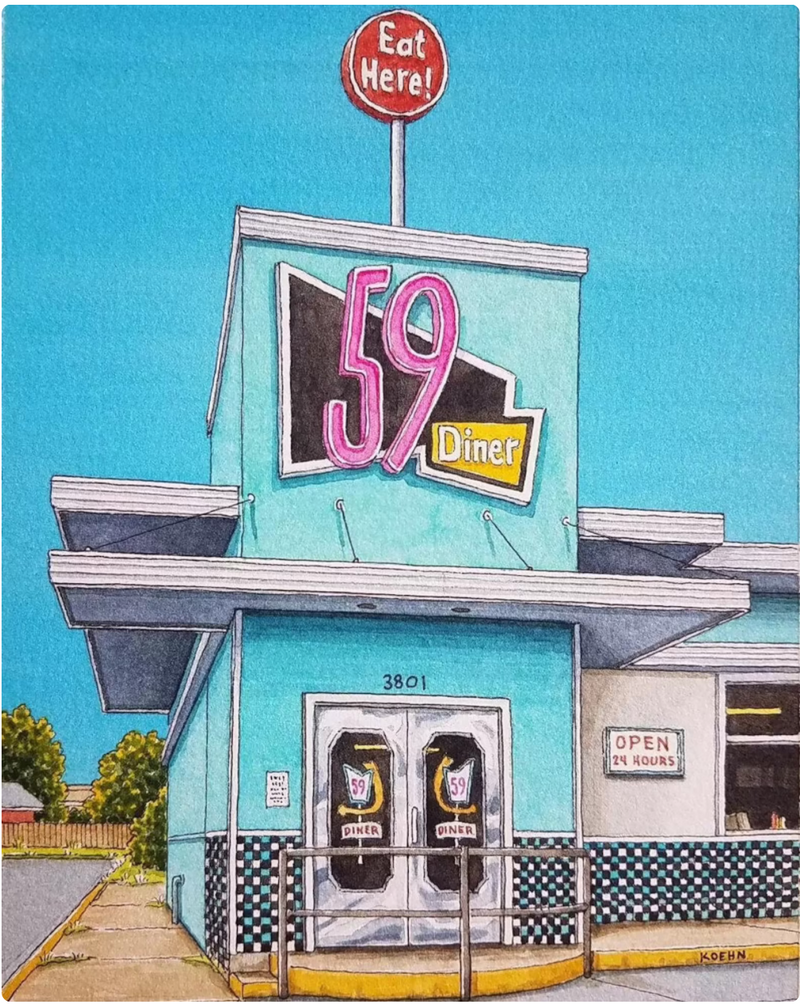 Art Print 5" x 7" | Streets of Houston | Jim Koehn Artwork