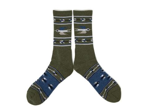 Thunderbird Socks | Heather Olive | The Ampal Creative