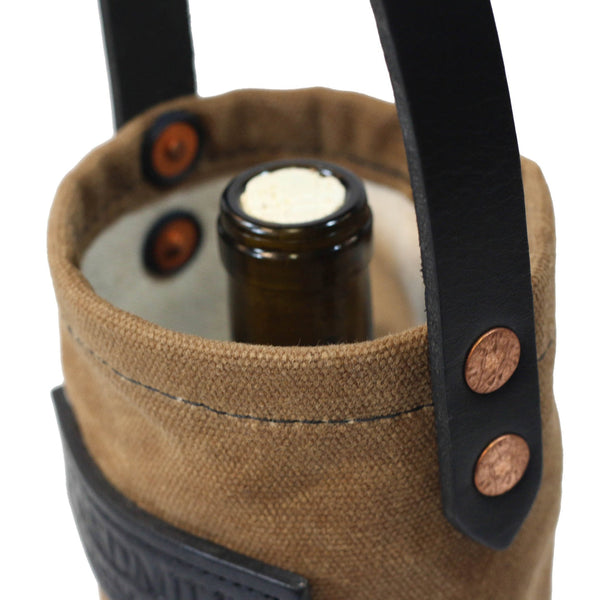 Wine Tote | Tan Waxed Canvas | Hardmill