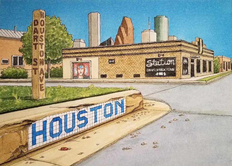 Art Print 5" x 7" | Streets of Houston | Jim Koehn Artwork