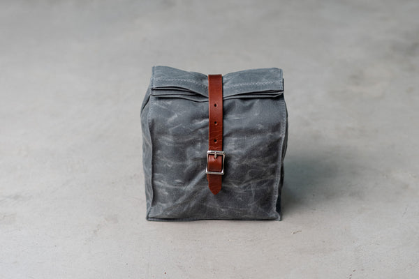 Lunch Tote | Charcoal Waxed Canvas | Hardmill - Manready Mercantile