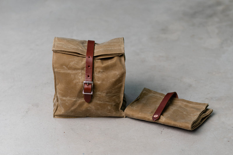 Lunch Tote | Field Tan Waxed Canvas | Hardmill - Manready Mercantile