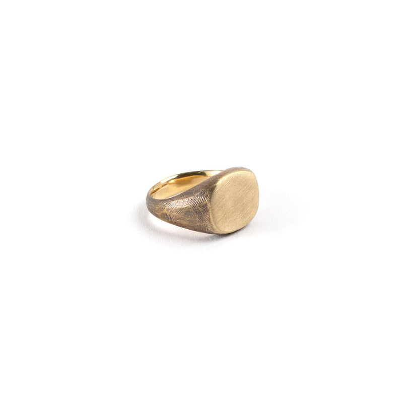 Signet Ring in Brass | Work Patina | Studebaker Metals