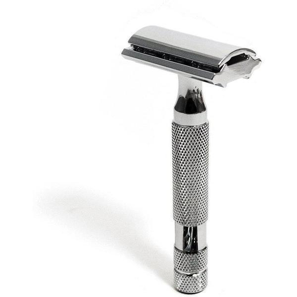 2C Double Edge Safety Razor | White Chrome | Rockwell Razor – Manready ...