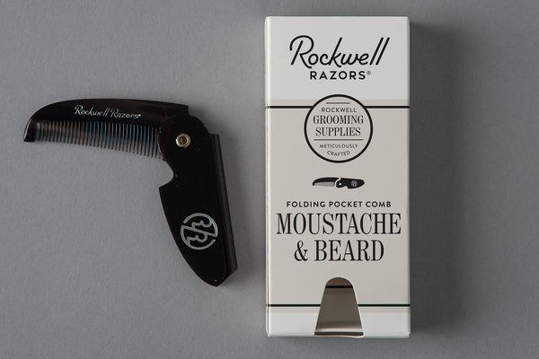 Folding Mustache + Beard Comb | Black | Rockwell Razor